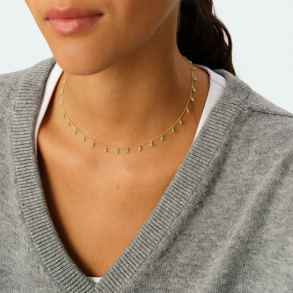 Collar corto ALMA - Cuarzo Verde - Collar corto  | Agatha