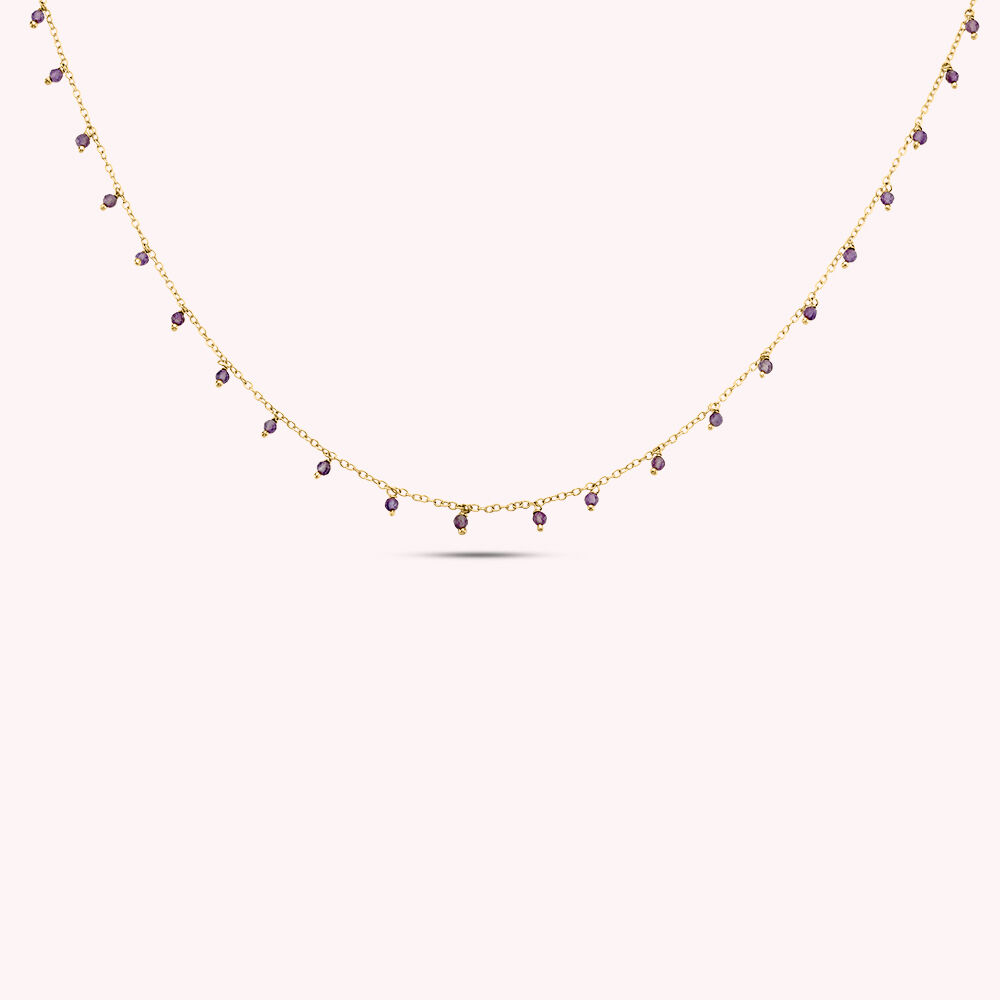 Collar corto DANGLE - Amatista - Boda  | Agatha