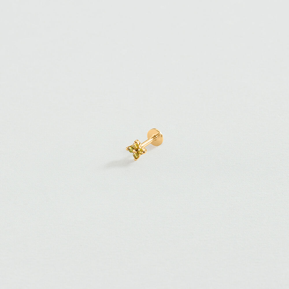 Piercing mini FLOR MIX & MATCH - Verde / Dorado - Piercings  | Agatha