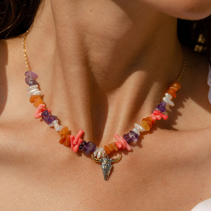 Collar corto RODEO - Multicolor / Oro - Collares  | Agatha