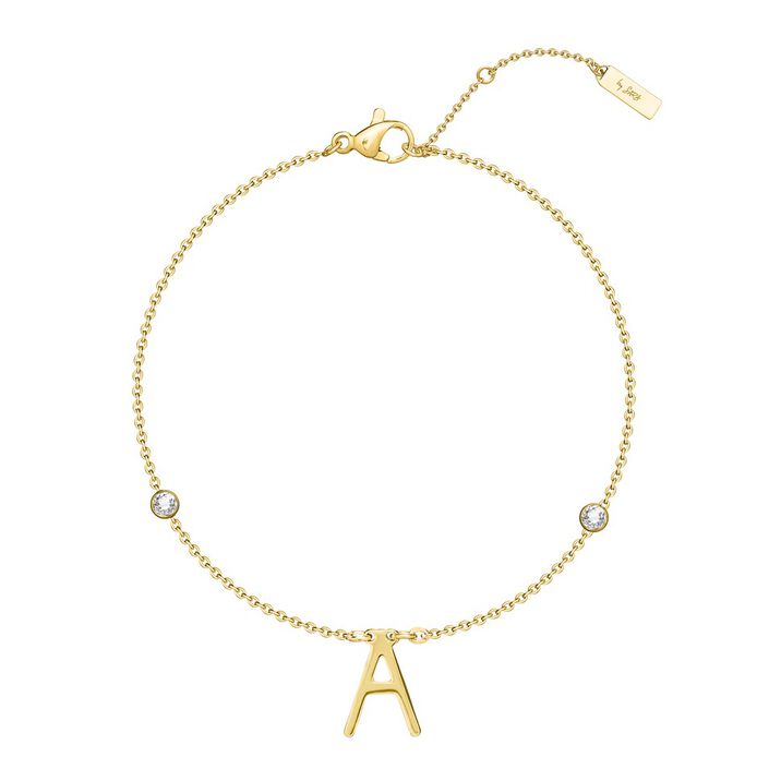 Pulsera de cadena LETTRE A - Cristal / Dorado - Pulseras  | Agatha