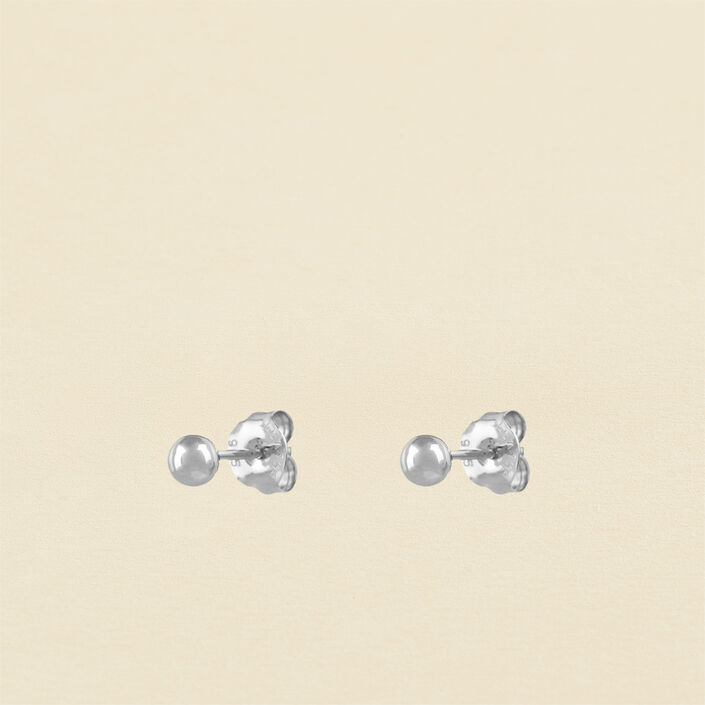Pendientes cortos BOLA - Plata - Pendientes  | Agatha
