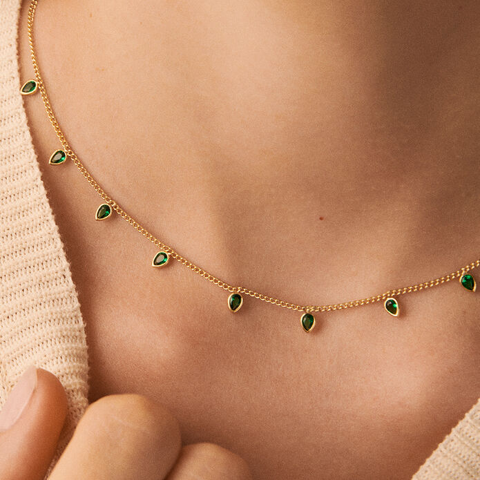 Collar corto NEITH - Verde / Dorado - Collares  | Agatha