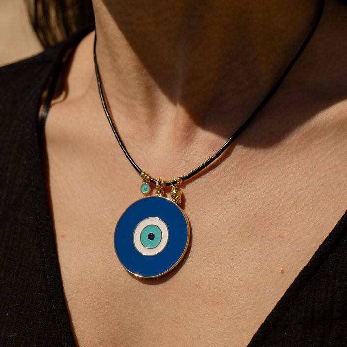 Collar largo CYCLADES - Azul / Oro - Collares  | Agatha