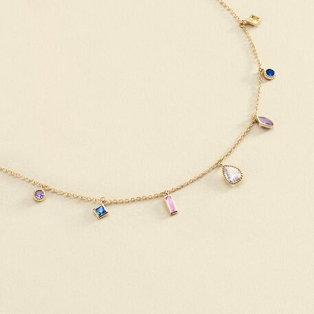 Collar corto RAINBOW - Multicolor / Oro - Collares  | Agatha