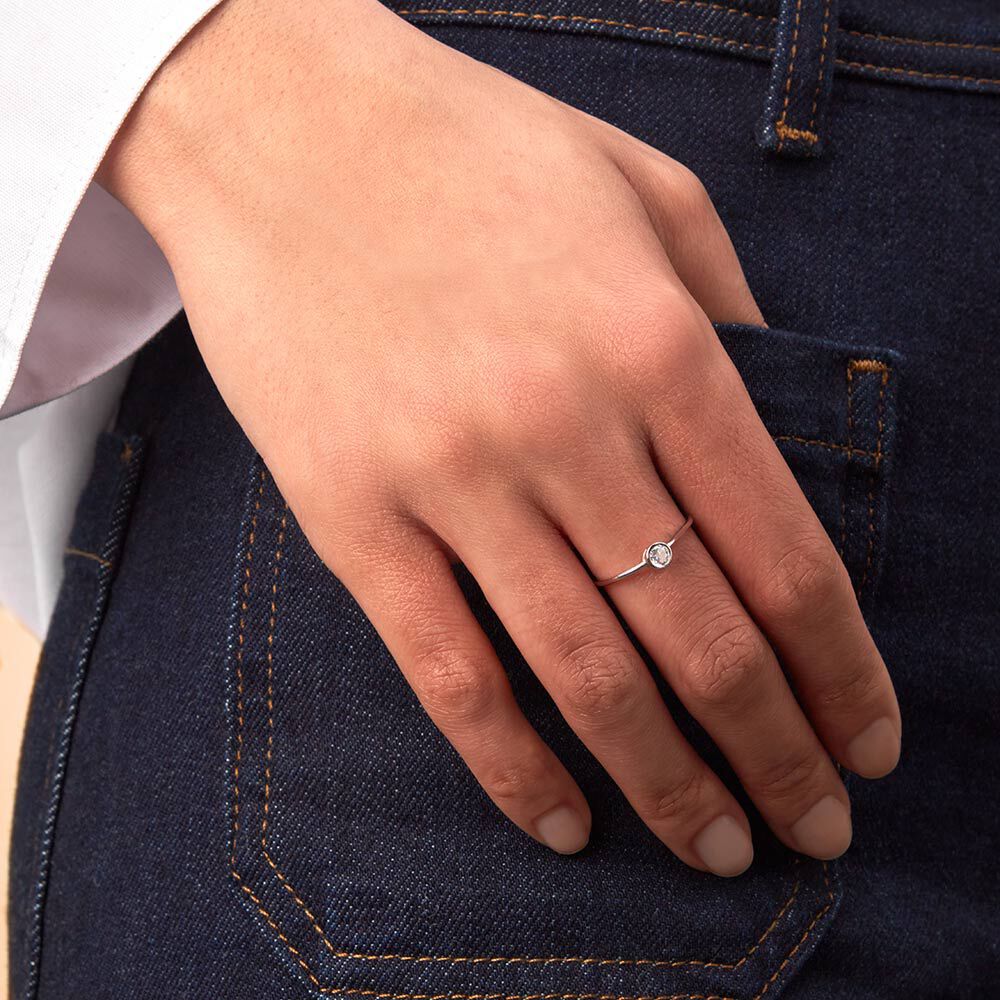Anillo fino SERTI - Cristal / Plateado - Anillos  | Agatha