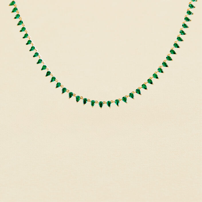 Collar corto OLIMPIA - Verde / Dorado - Collares  | Agatha