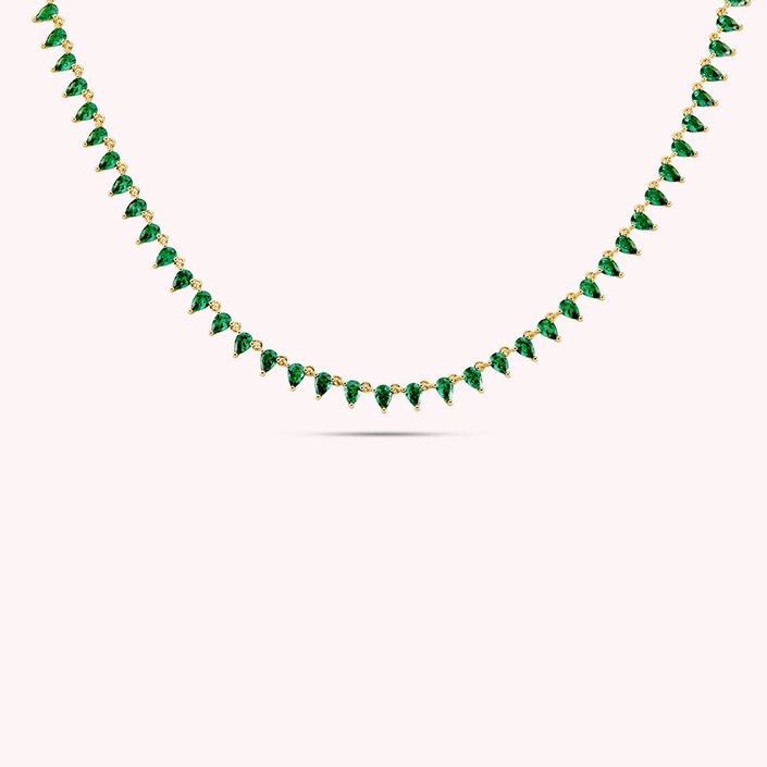 Collar corto OLIMPIA - Verde / Oro - Collares  | Agatha