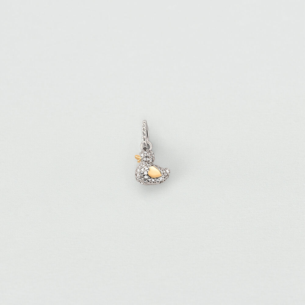 Colgante PATITO PAVÉ - Cristal / Plateado - Novedades  | Agatha