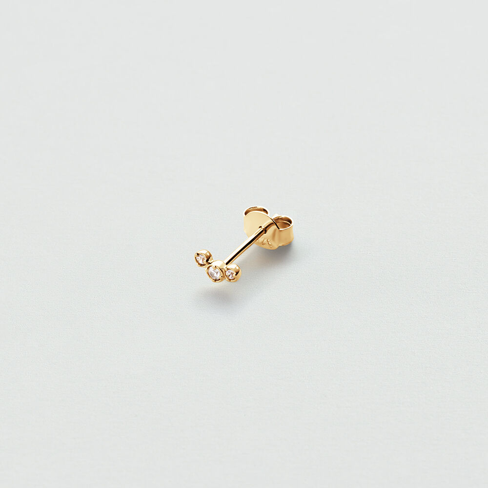 Pendiente corto individual MIX& MATCH - Cristal / Dorado - Pendientes  | Agatha