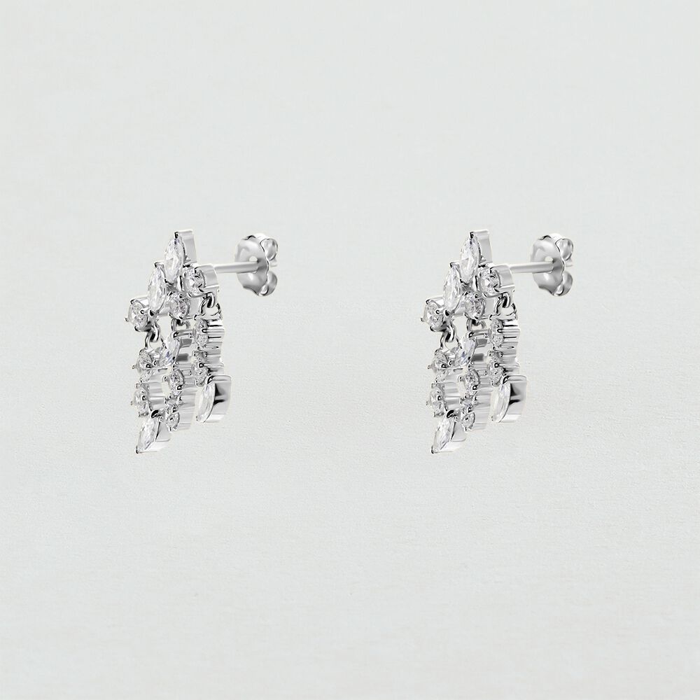 Pendientes largos PLEIADES - Cristal / Plateado - Pendientes largos  | Agatha