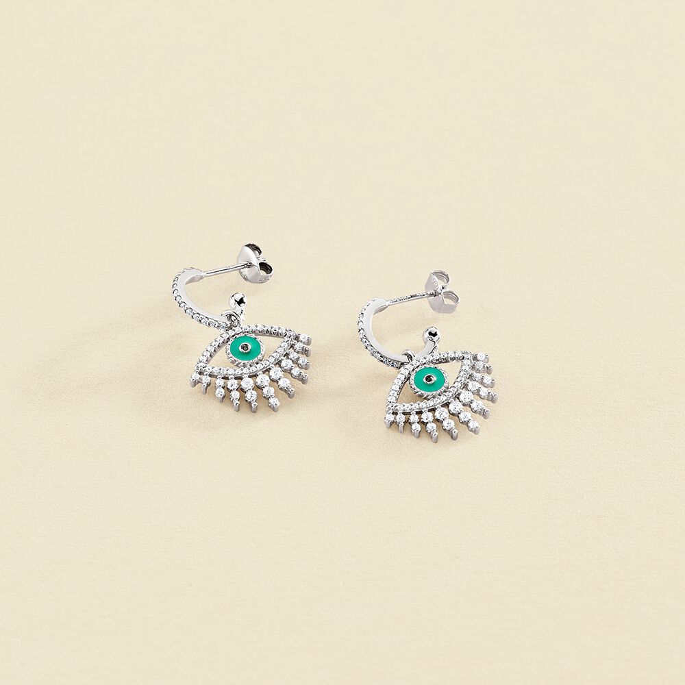 Criollas LUCKY EYE - Turquesa / Plata - Pendientes  | Agatha