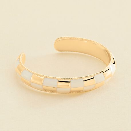 Pulsera rígida BRIGITTE - Marfil / Oro - Pulseras  | Agatha