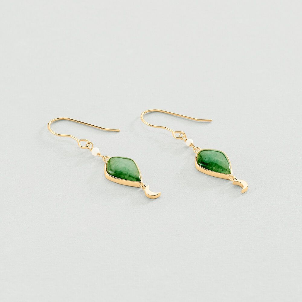 Pendientes largos MOON - Aventurine - Pendientes de fantasía  | Agatha
