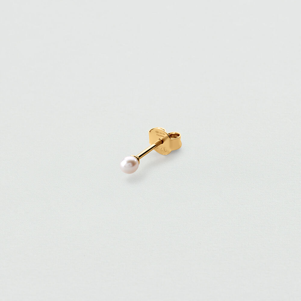 Pendiente corto individual PERLA MIX & MATCH - Blanco / Oro - Pendientes  | Agatha
