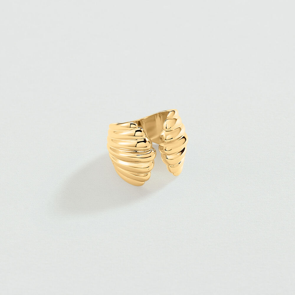 Anillo ancho N-13 - Dorado - Anillos de fantasía  | Agatha
