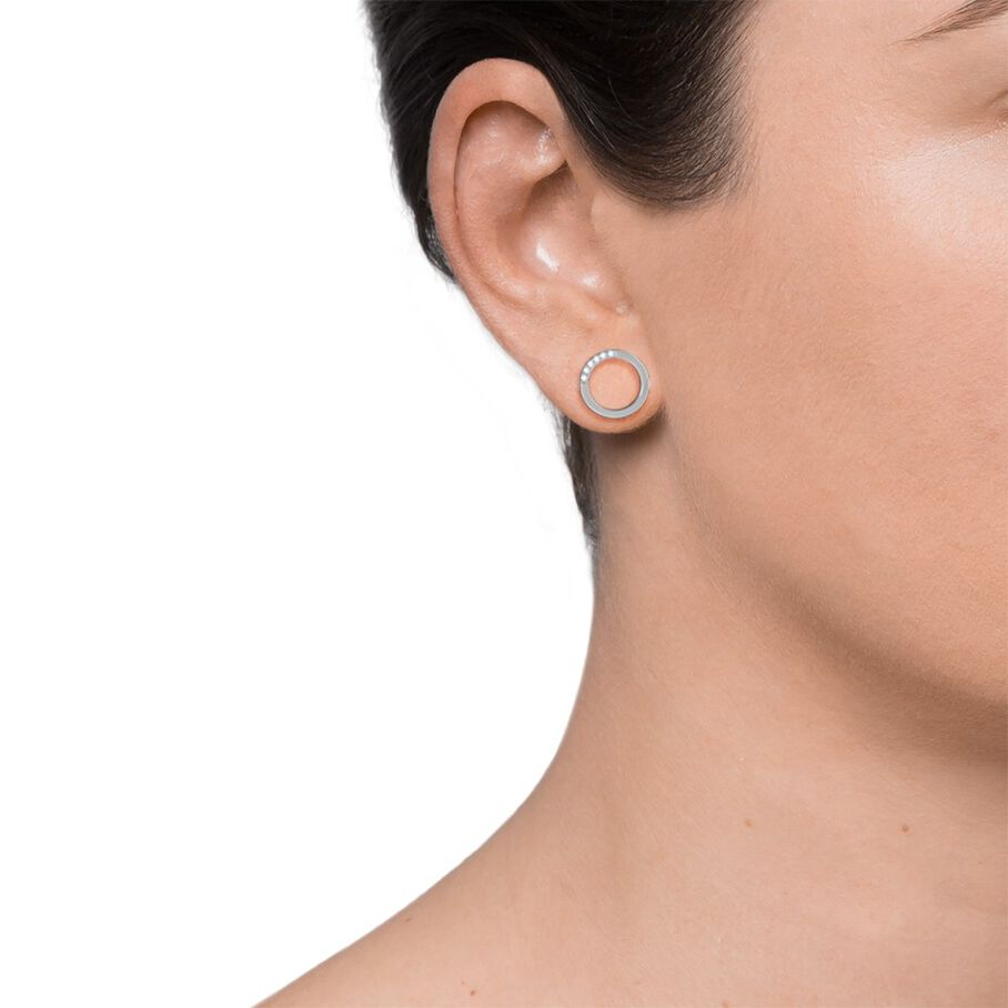 Pendientes cortos RONDALIA - Cristal / Plateado - Pendientes  | Agatha