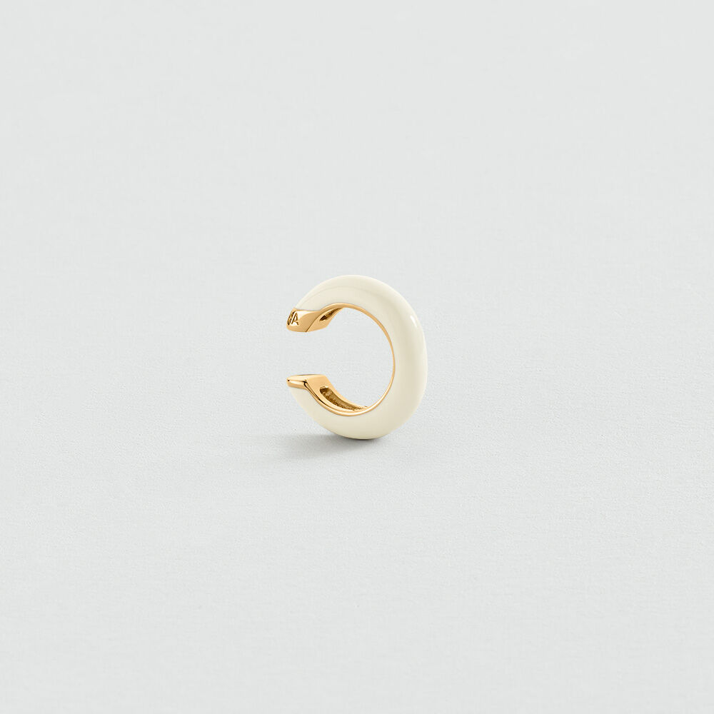 Ear cuff LEO - Blanco / Oro