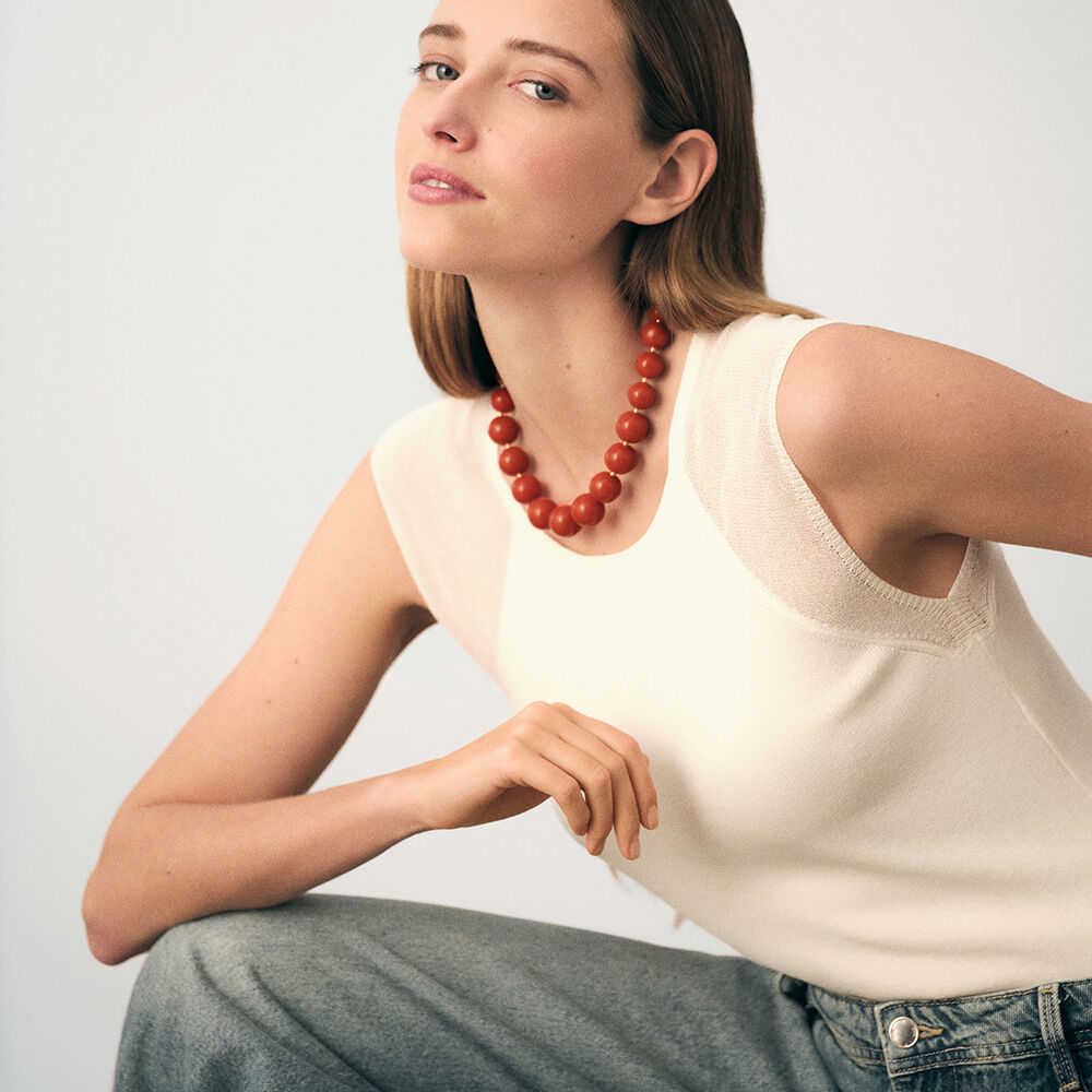 Collar corto ROYAL - Coral / Oro - Collar corto  | Agatha