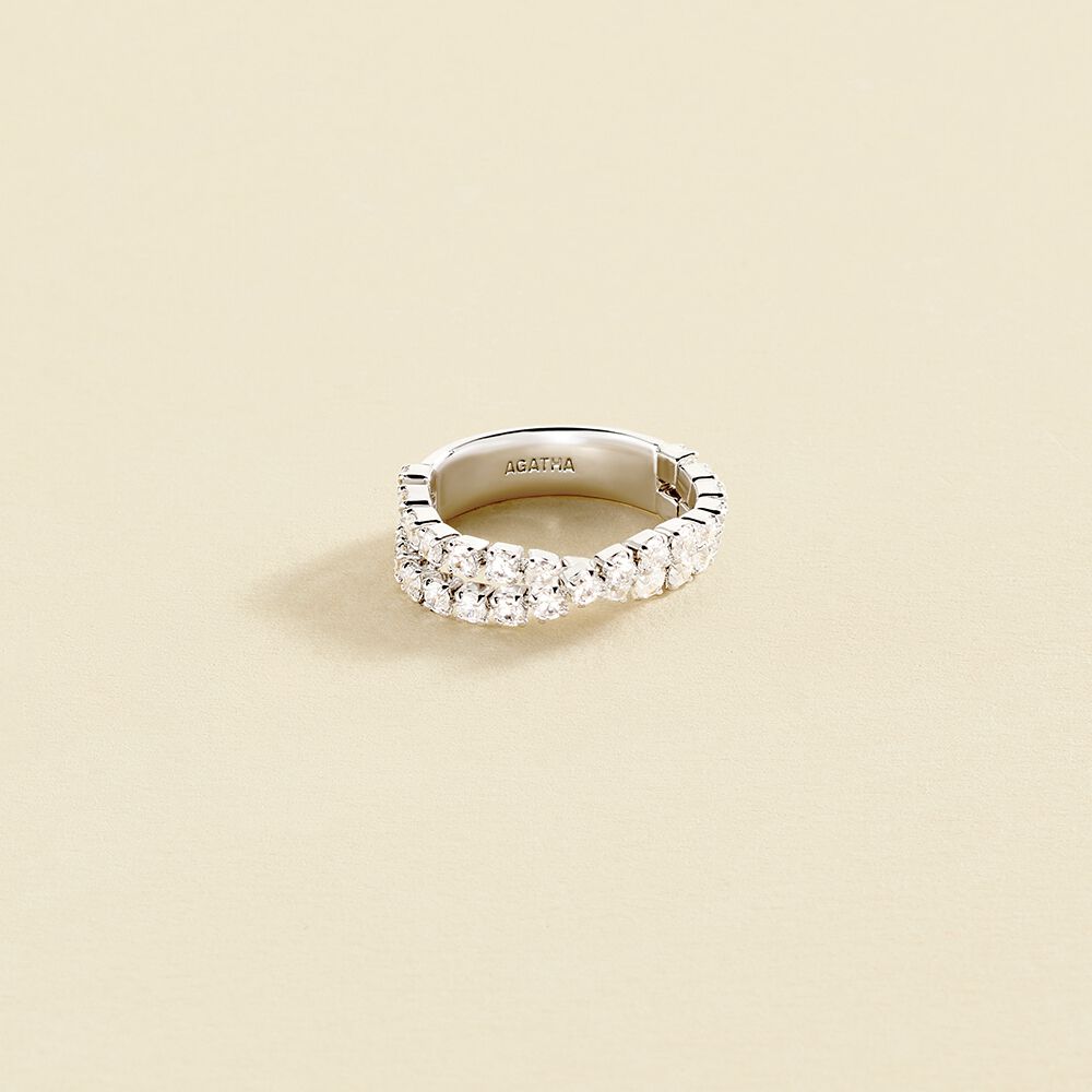 Anillo ancho VICTORIA - Cristal / Plateado - Anillo ancho  | Agatha