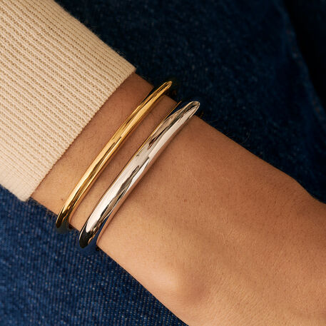 Pulsera rígida SILVER - Plata / Oro - Pulseras  | Agatha