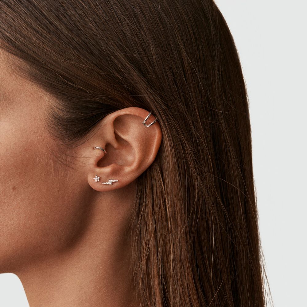 Falso piercing MIX & MATCH - Cristal / Plateado - Piercings  | Agatha