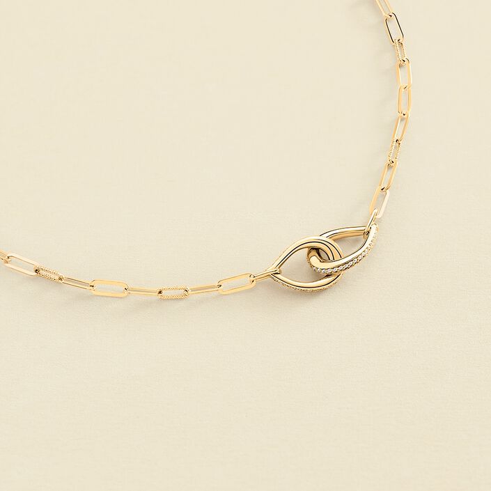 Collar corto GEMINI - Cristal / Dorado - Collares  | Agatha
