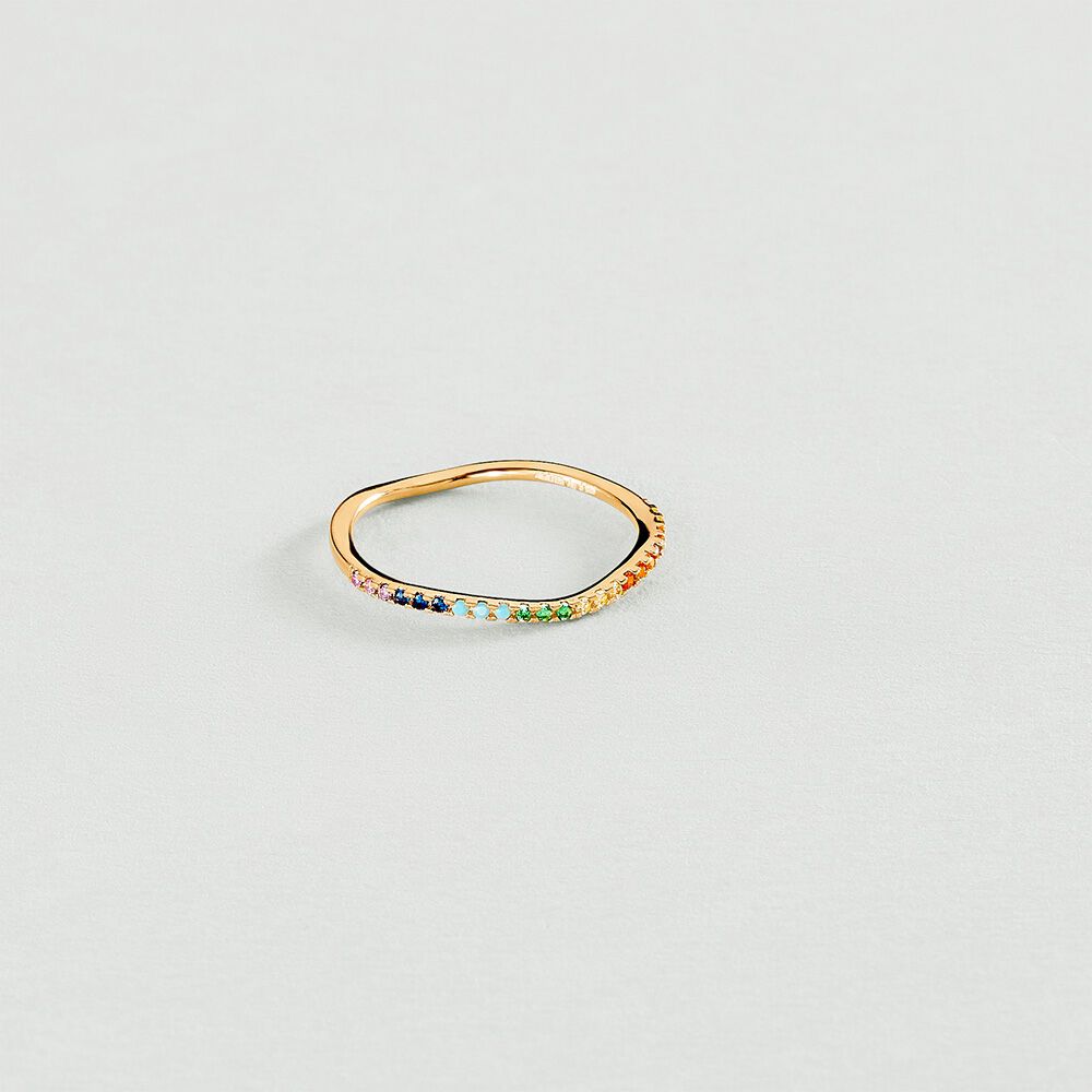 Anillo fino IRIS - Multicolor / Oro - Anillos de fantasía  | Agatha