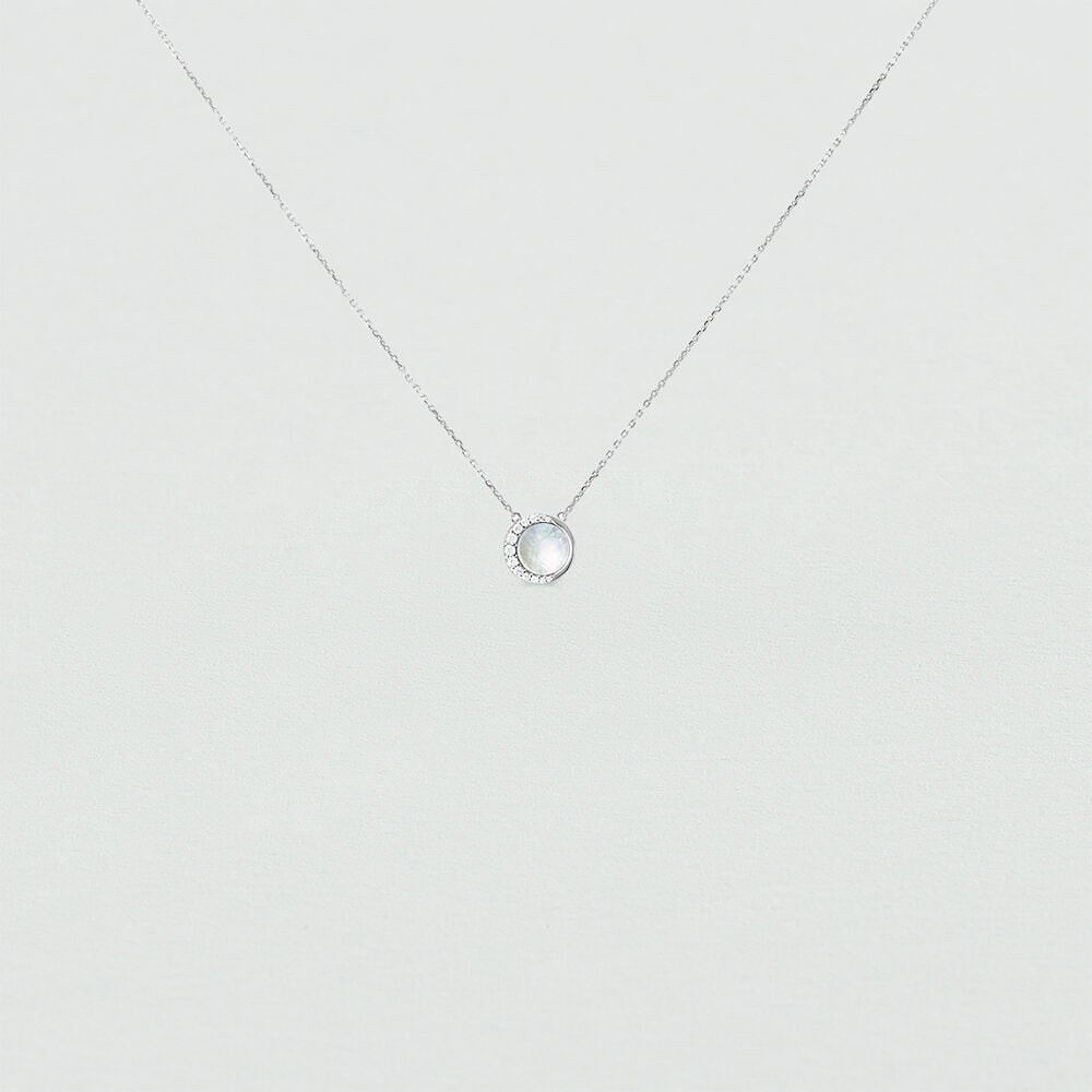 Collar corto MOONNACR - Perla / Plata - Collar corto  | Agatha