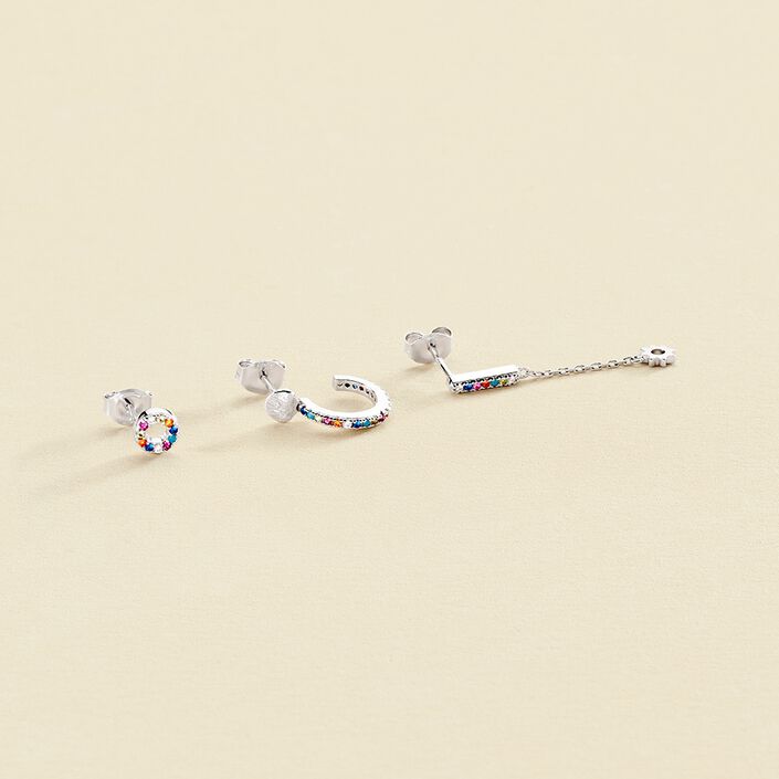 Piercing mini RAINBOWS - Multicolor / Plata - Piercings  | Agatha