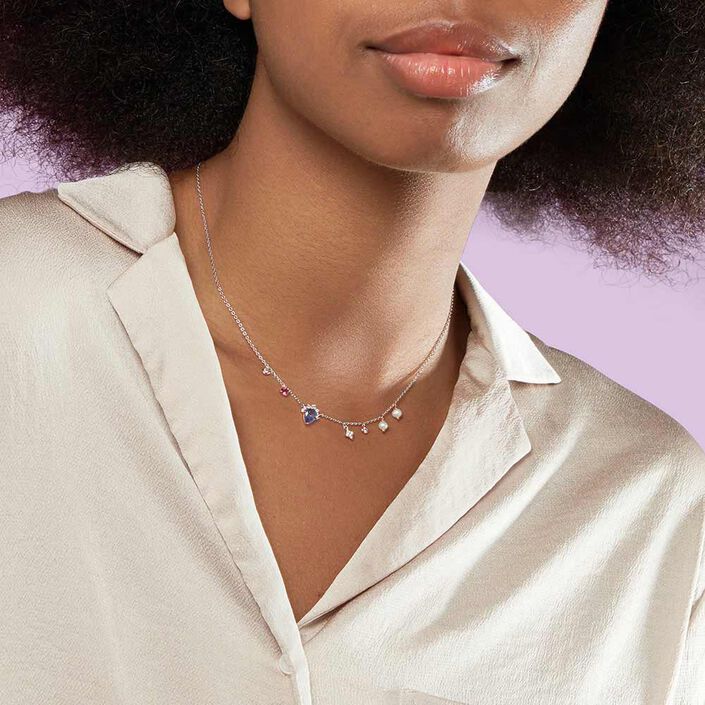 Collar corto ASTRE - Lavanda / Plata - Collares  | Agatha