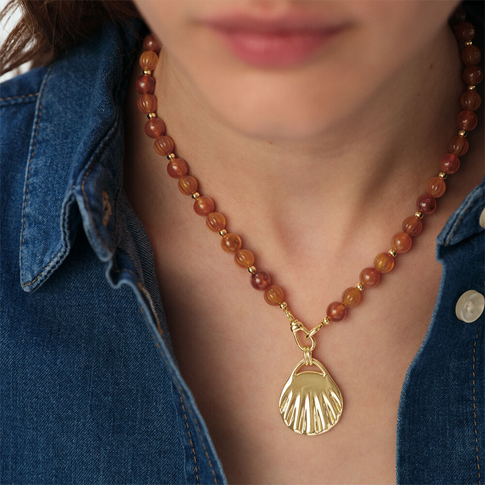 Collar midi MADELEINE - Marr&oacute;n / Dorado - Collares  | Agatha