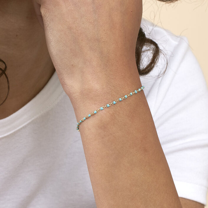 Pulsera de cadena SMARTY - Turquesa / Oro - Pulseras  | Agatha
