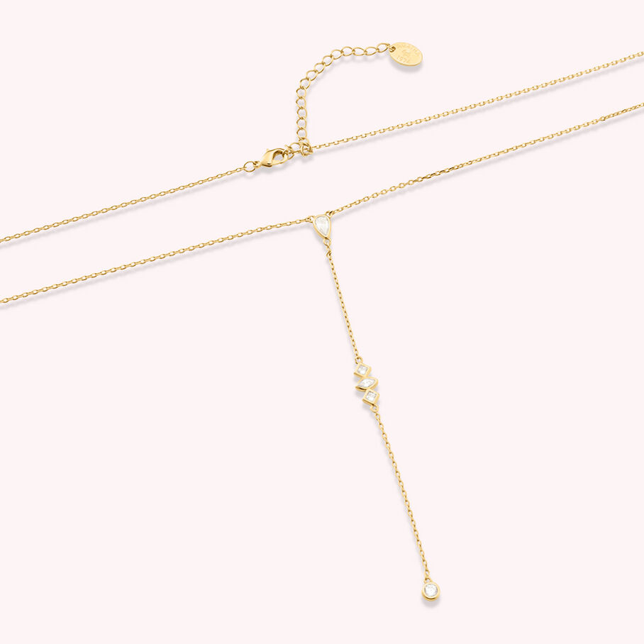 Collar midi PIRAMIDE - Cristal / Oro - Collares  | Agatha