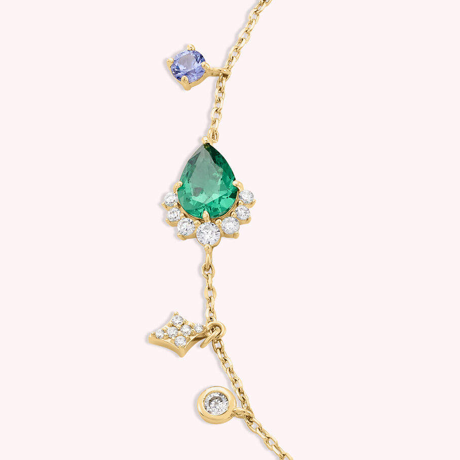 Pulsera de cadena ASTRE - Verde / Oro - Pulseras  | Agatha