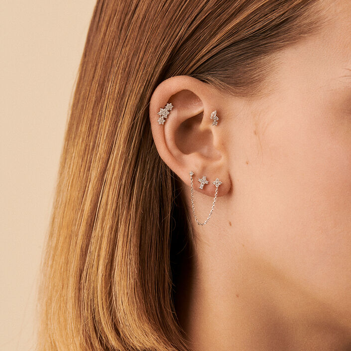 Piercing mini MIX& MATCH - Cristal / Plateado - Piercings  | Agatha