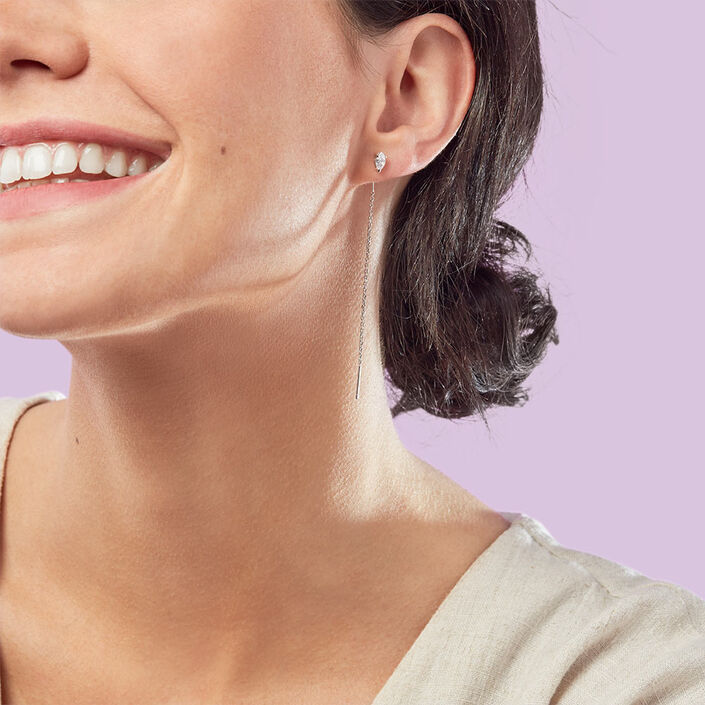 Pendientes largos SNAKY - Cristal / Plateado - Pendientes  | Agatha