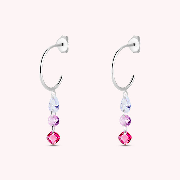 Criollas PETILLE - Rosa / Plata - Pendientes  | Agatha