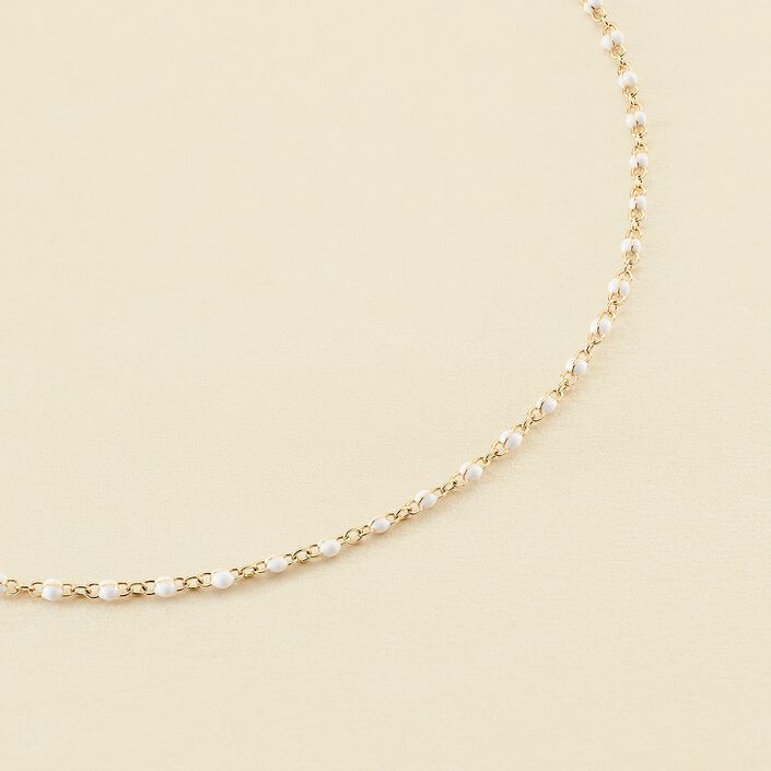 Collar corto SMARTY - Blanco / Oro - Collares  | Agatha