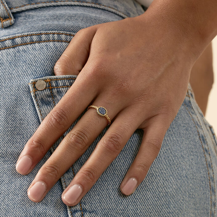 Anillo fino ATMA - Lapis/ azul - Anillos  | Agatha