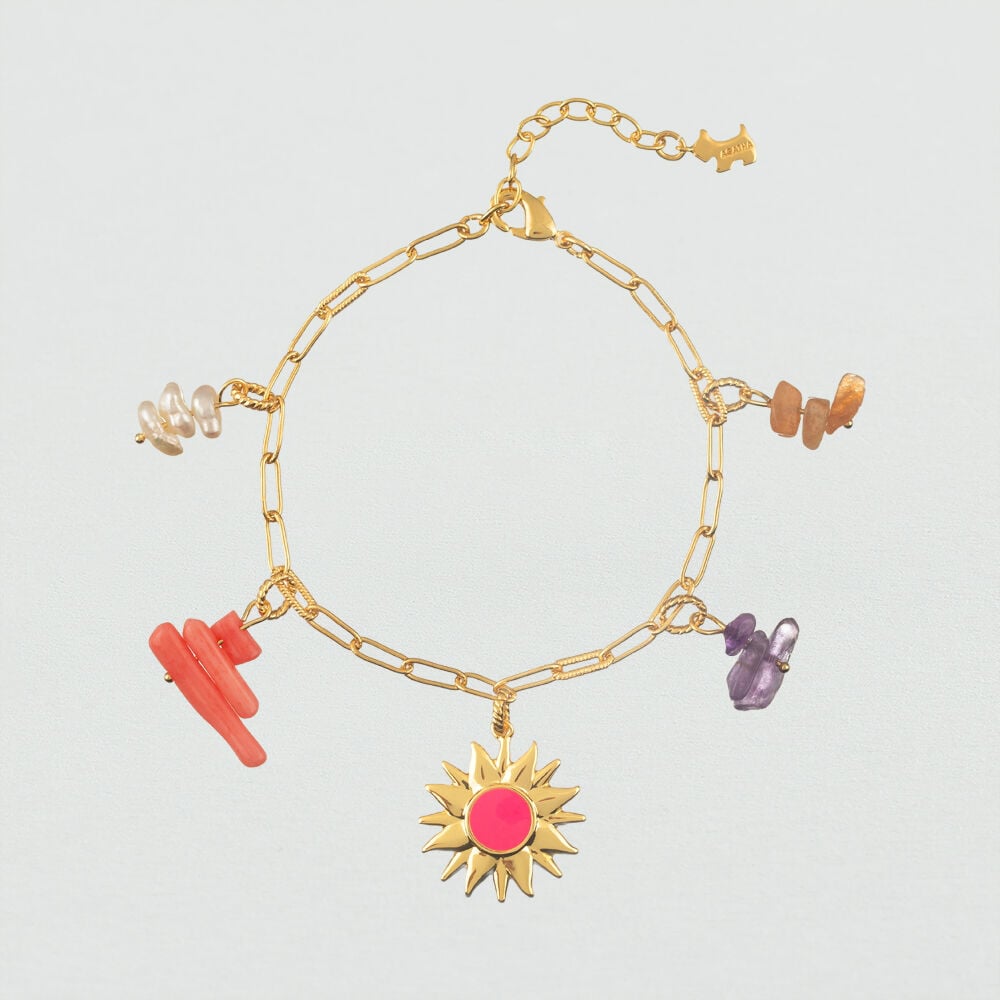 Pulsera de cadena RODEO - Multicolor / Oro - Pulsera de cadena  | Agatha