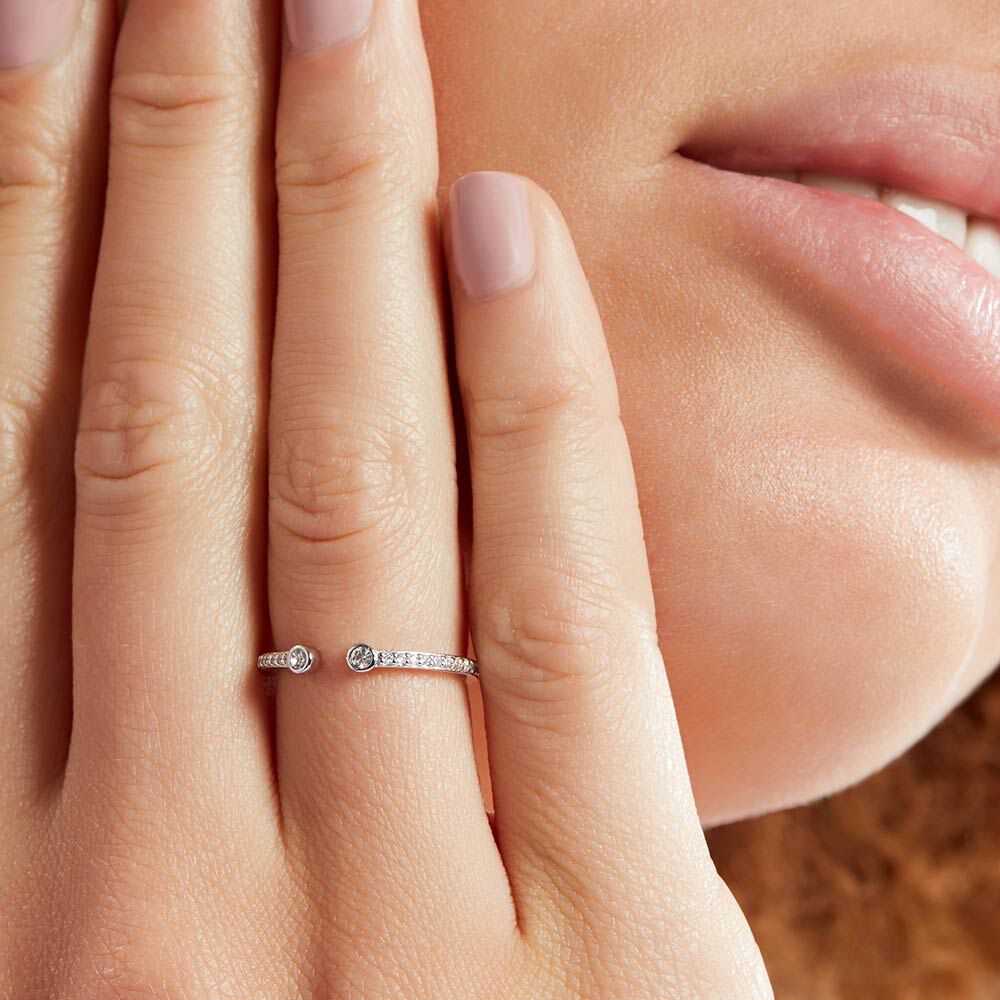 Anillo fino UNIQUE - Cristal / Plateado - Outlet  | Agatha