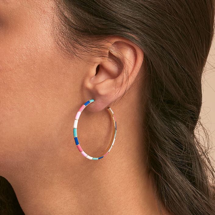 Criollas BONHEUR - Rosa/blanco/azul - Pendientes  | Agatha