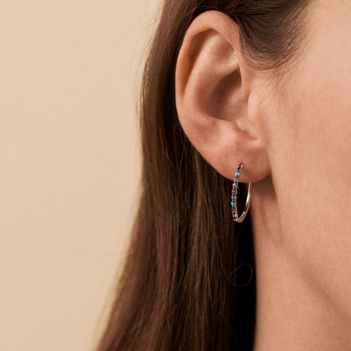 Criollas BELOVED - Multicolor / Plata - Pendientes  | Agatha