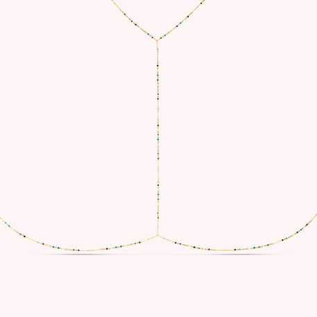 Collar largo SEDUCTION - Azul / Oro - Collares  | Agatha