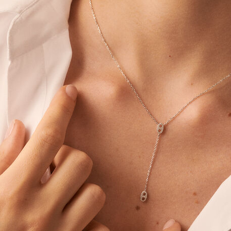 Collar midi ETREINTE - Cristal / Plateado - Collares  | Agatha