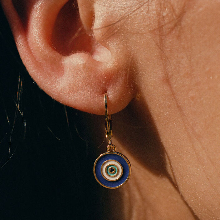 Pendientes largos CYCLADES - Azul / Oro - Pendientes  | Agatha