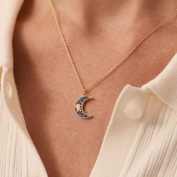 Collar corto CREPUSCULE - Azul / Oro - Collares  | Agatha