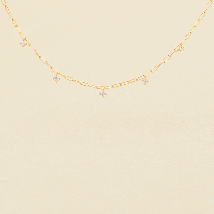 Collar corto HERA - Cristal / Dorado - Collares  | Agatha
