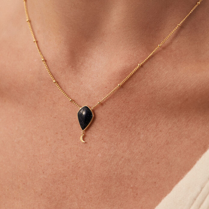 Collar corto CREPUSCULE - Azul / Oro - Collares  | Agatha